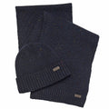 Navy Blue Logo Beanie And Scarf Set 1