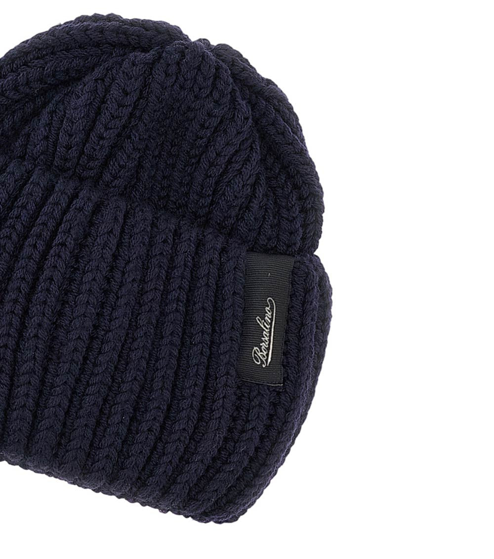 Navy Blue Knitted Beanie Cap 2