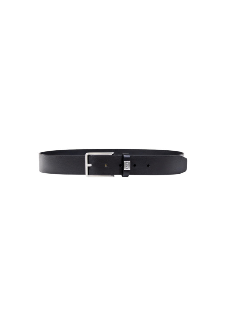 Black Solid Buckle Belt 1