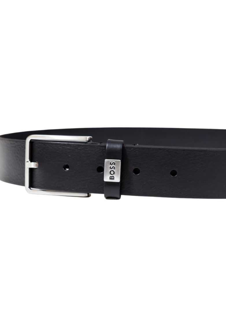 Black Solid Buckle Belt 3