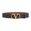Black VLogo Solid Reversible Belt 1