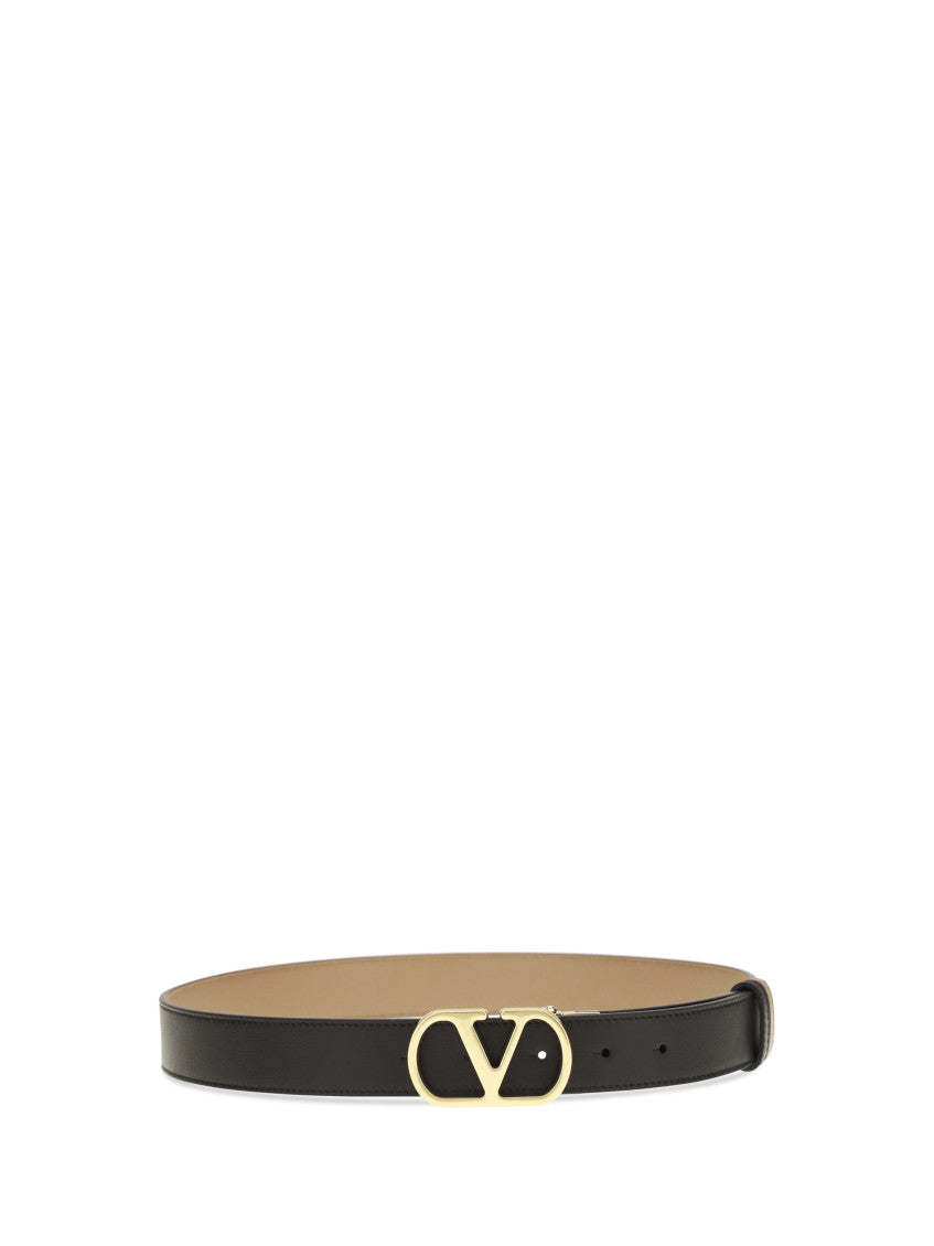 Black VLogo Solid Reversible Belt 1