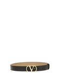 Black VLogo Solid Reversible Belt 1