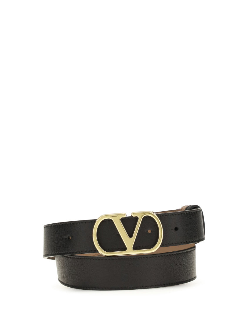 Black VLogo Solid Reversible Belt 2