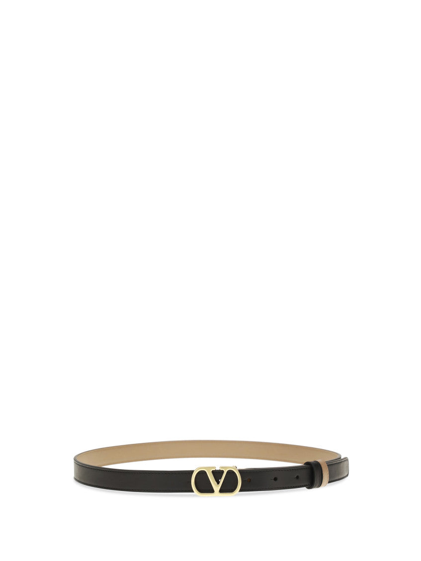 Black VLogo Solid Reversible Belt 1