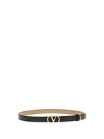 Black VLogo Solid Reversible Belt 1