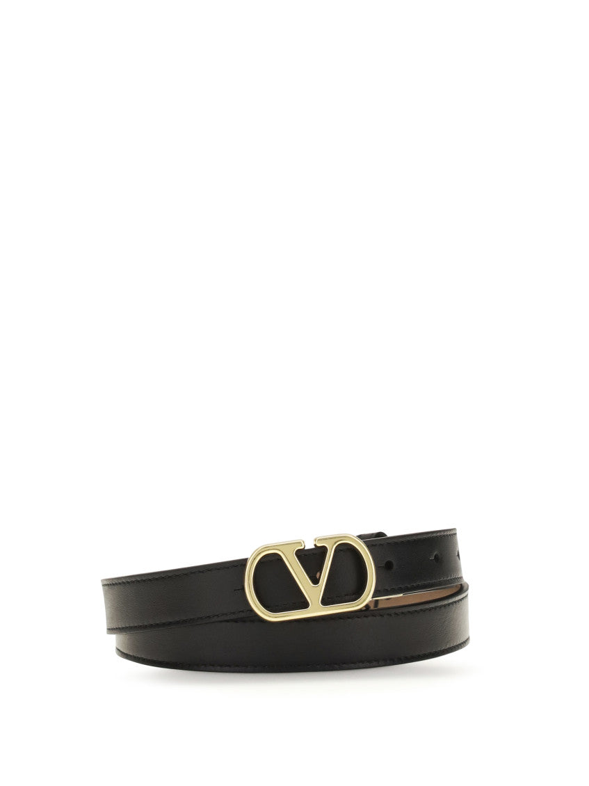 Black VLogo Solid Reversible Belt 2