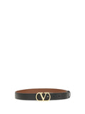 Black VLogo Solid Reversible Belt 1