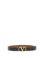 Black VLogo Solid Reversible Belt 1