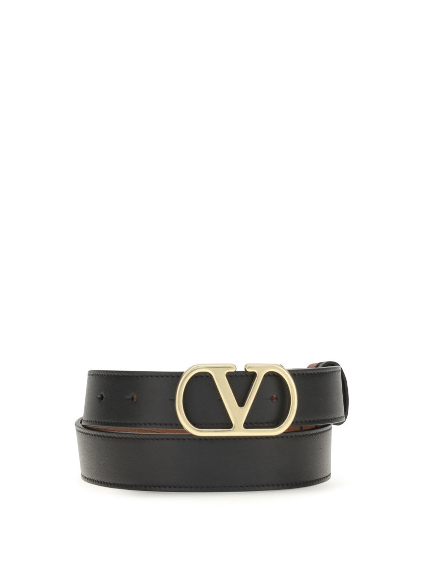 Black VLogo Solid Reversible Belt 2