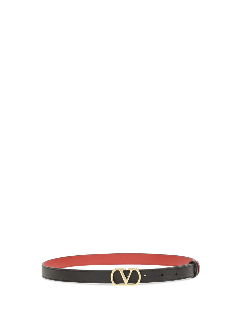 Black VLogo Signature Reversible Belt 1