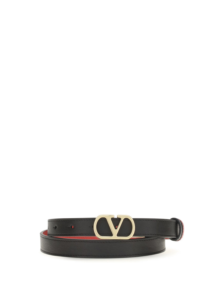 Black VLogo Signature Reversible Belt 2