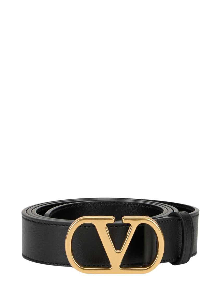 Black VLogo Signature Buckle Belt 1