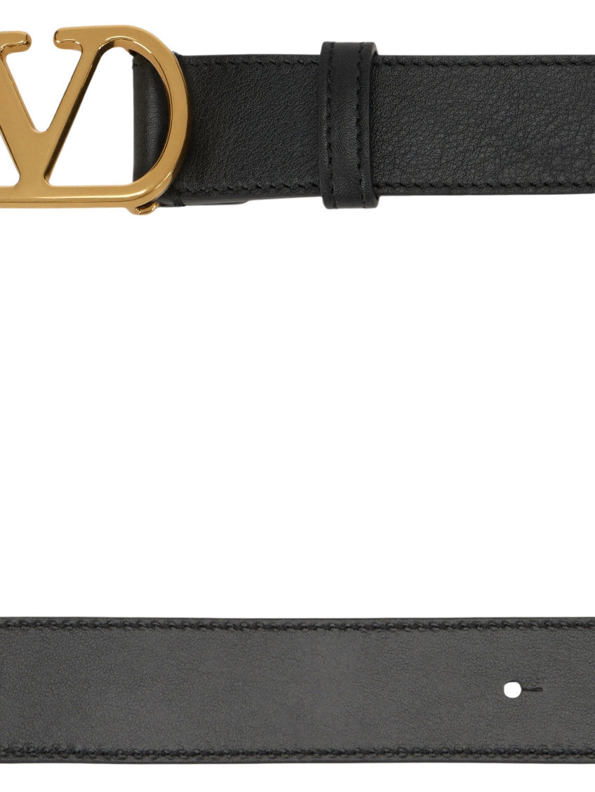 Black VLogo Signature Buckle Belt 2