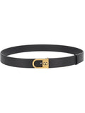 Black VLogo Solid Buckle Belt 1