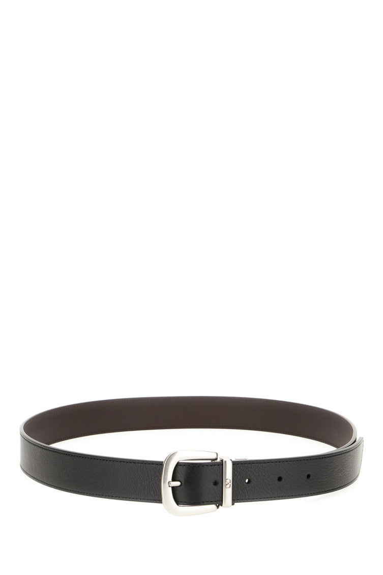Black Solid Reversible Belt 1
