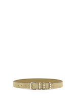 Beige Textured Buckle Belt 1