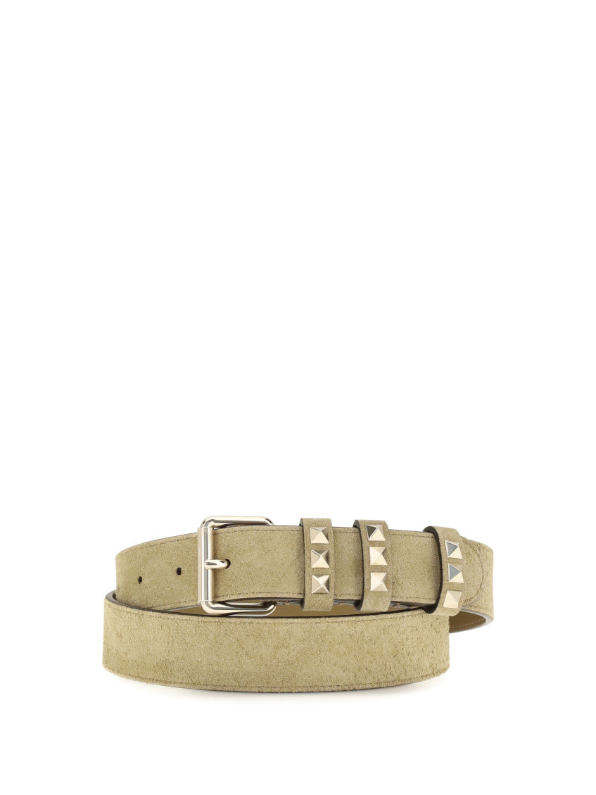 Beige Textured Buckle Belt 2