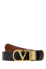 Black VLogo Reversible Belt 1