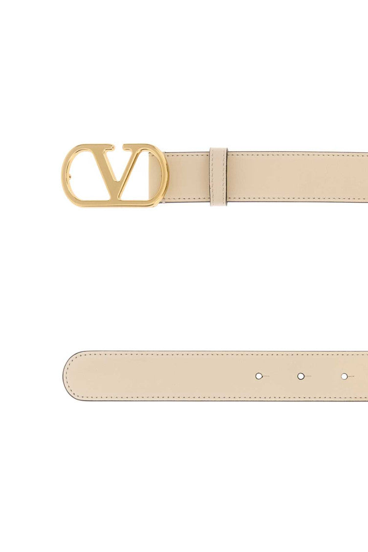 Beige VLogo Signature Buckle Belt 2