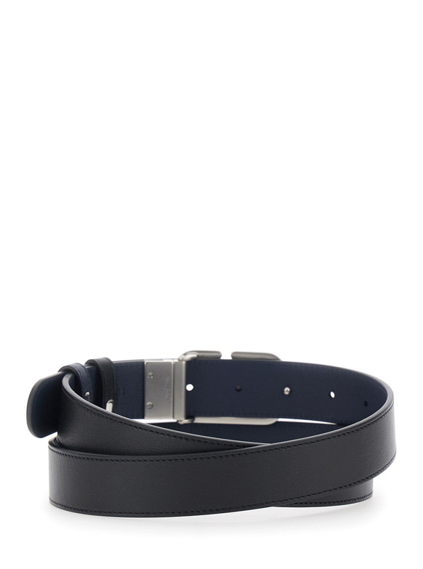 Black Solid Reversible Belt 2