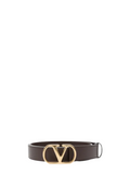 Brown VLogo Solid Buckle Belt 1