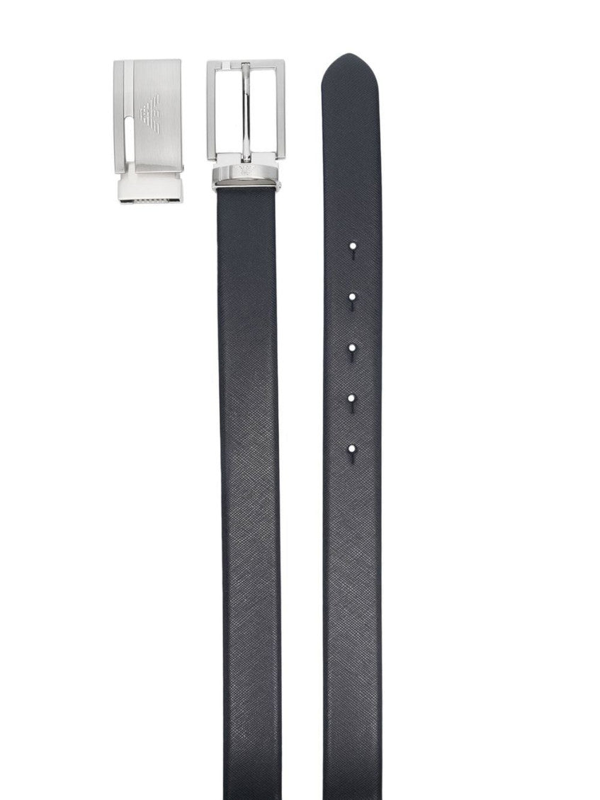 Black Solid Reversible Belt Set 2