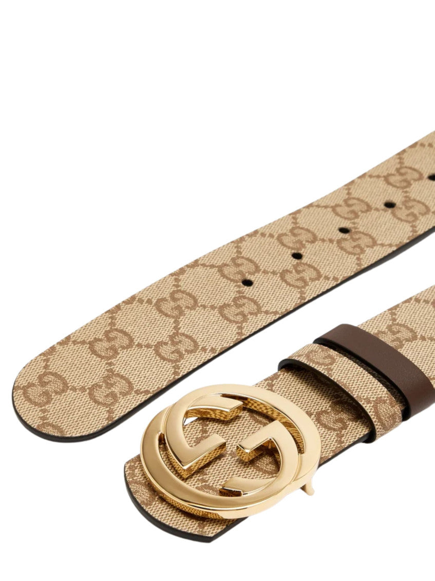 Beige GG Logo Reversible Belt 3