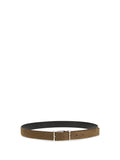 Brown Textured Buckle Belt 1