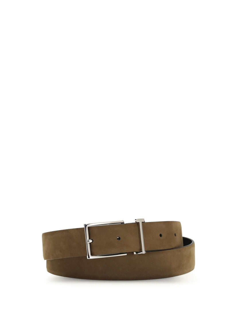 Brown Textured Buckle Belt 2