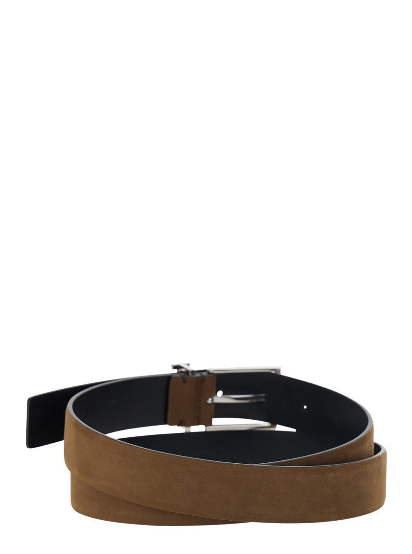 Brown Textured Buckle Belt 3