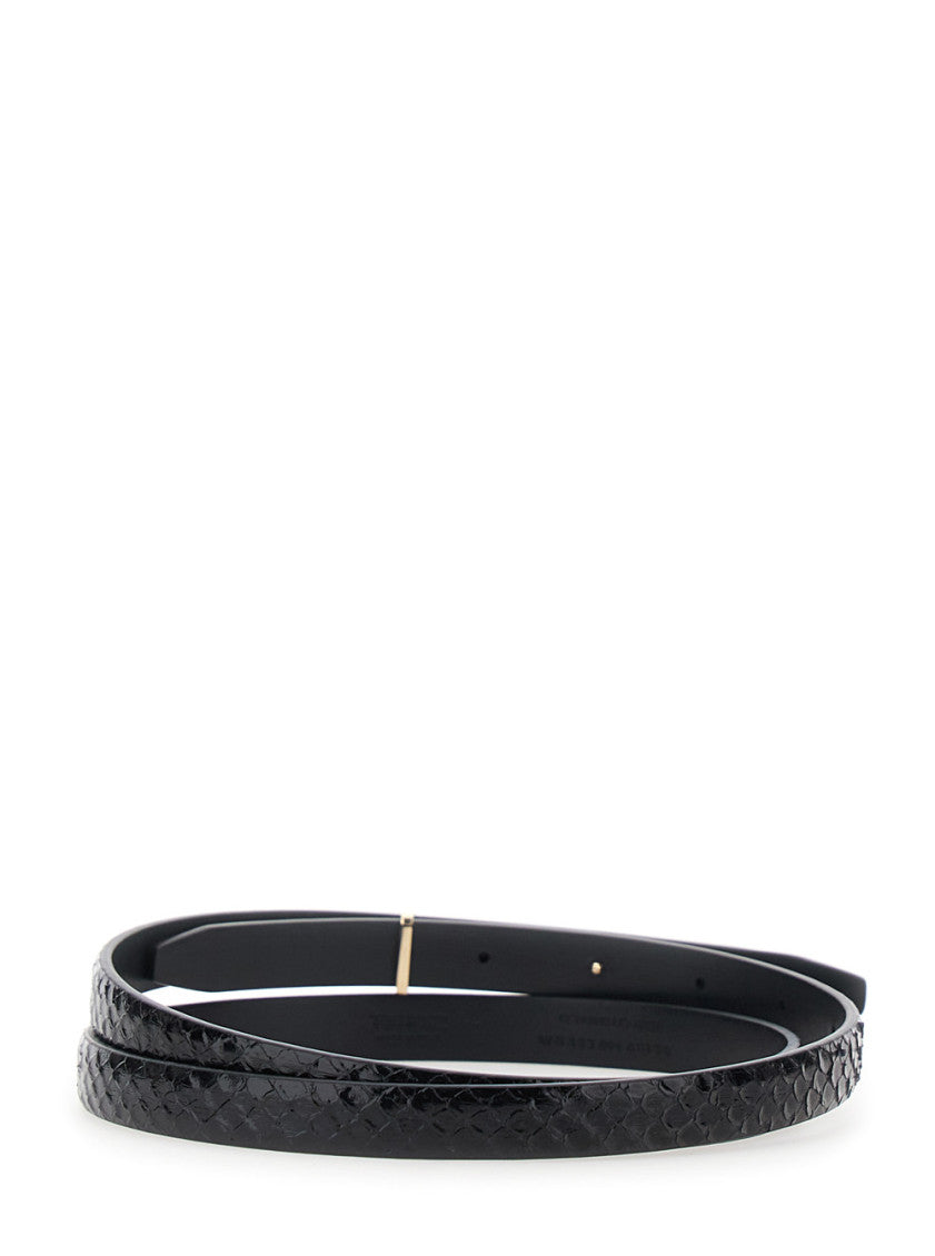 Black Textured Buckle Belt 2