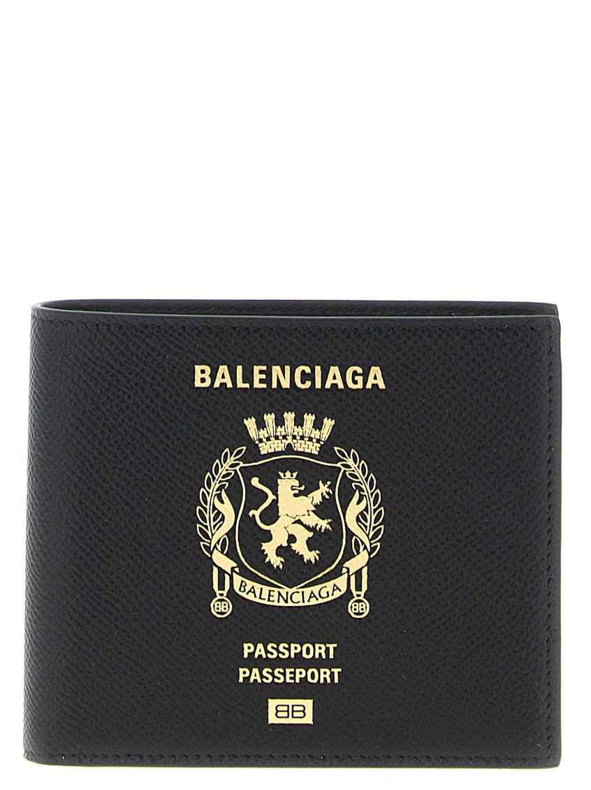 Black Logo Textured Wallet 1