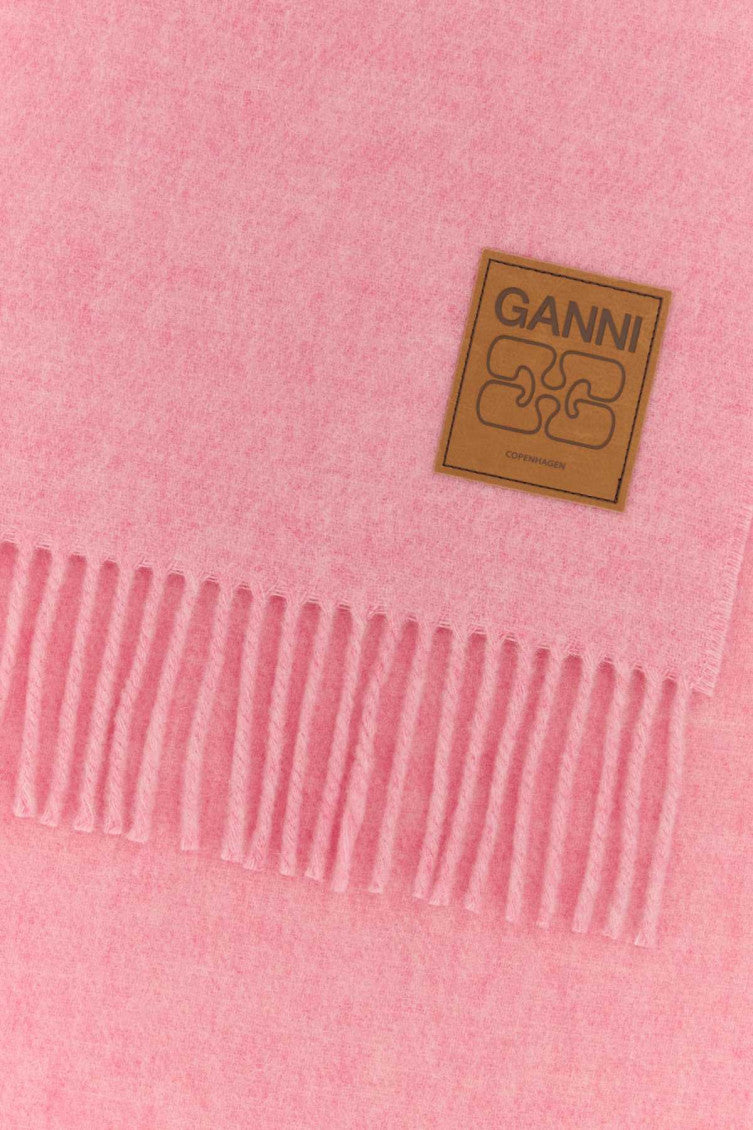 Pink Logo Patch Scarf 2