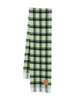 Green Checked Fringed Scarf 1