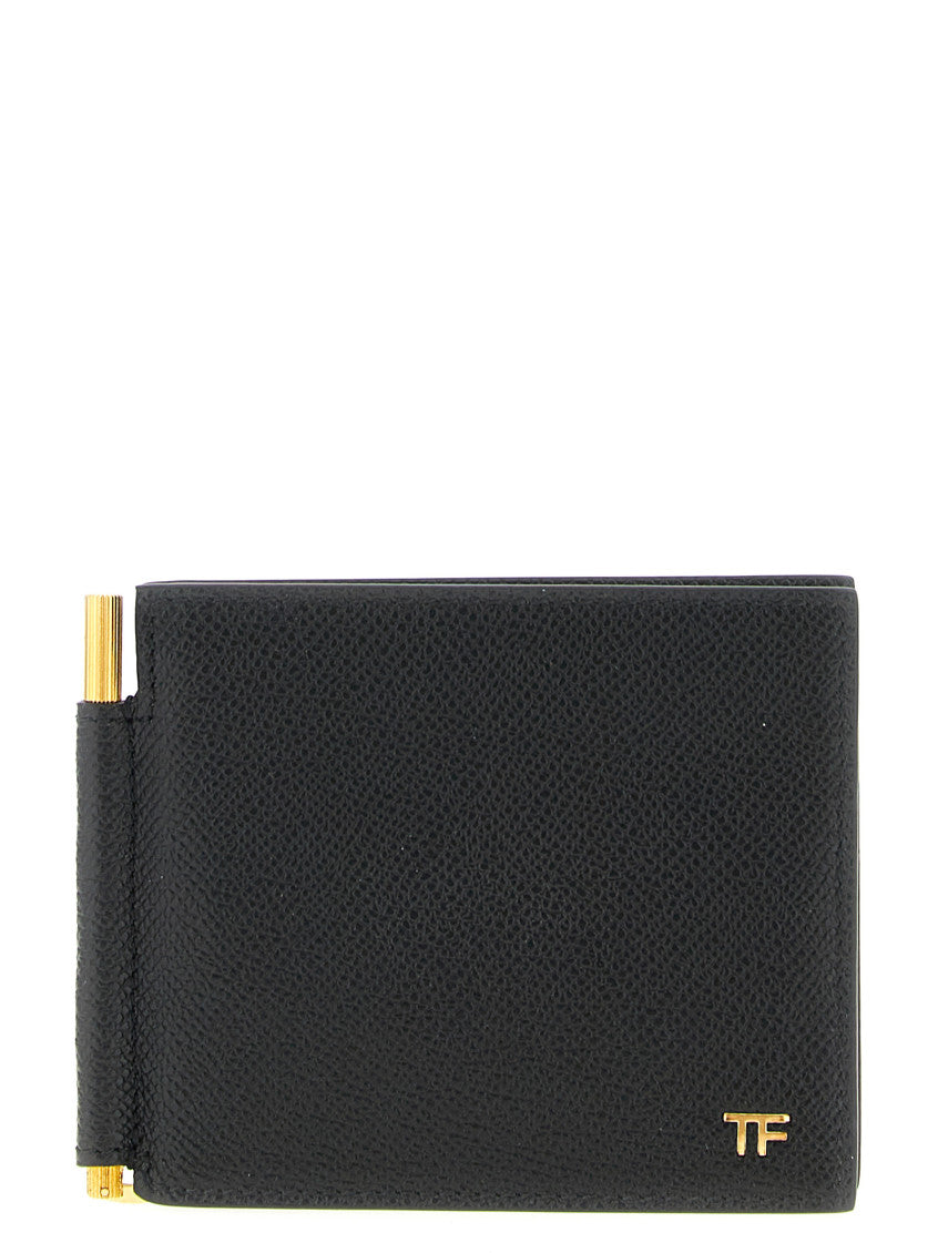 Black Logo Textured Wallet 1