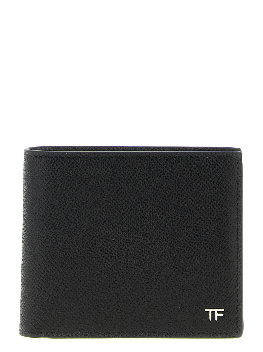 Black Logo Textured Wallet 1