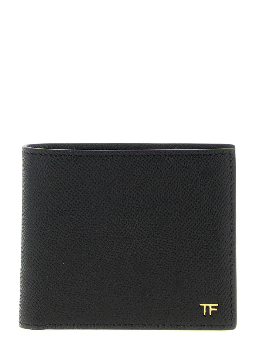 Black Logo Textured Wallet 1