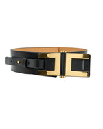Black Cintura  Logo Solid Belt 1