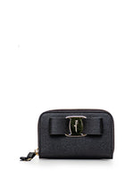 Black Textured Logo Wallet 1