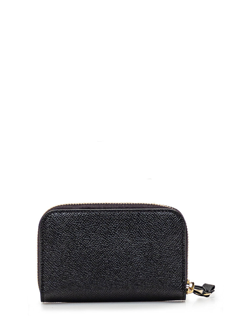 Black Textured Logo Wallet 2