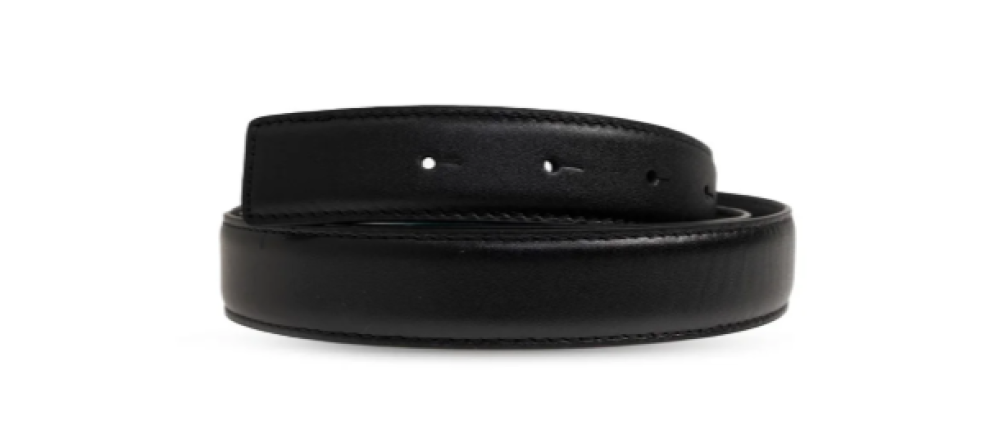 Black Cintura Solid Logo Belt 3