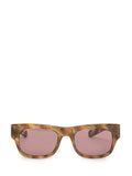 Brown ribbed rectangular sunglasses 1