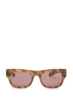 Brown ribbed rectangular sunglasses 1
