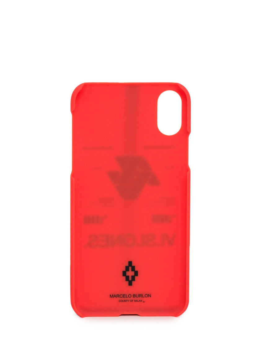 Red Printed I Phone X Logo Case 2