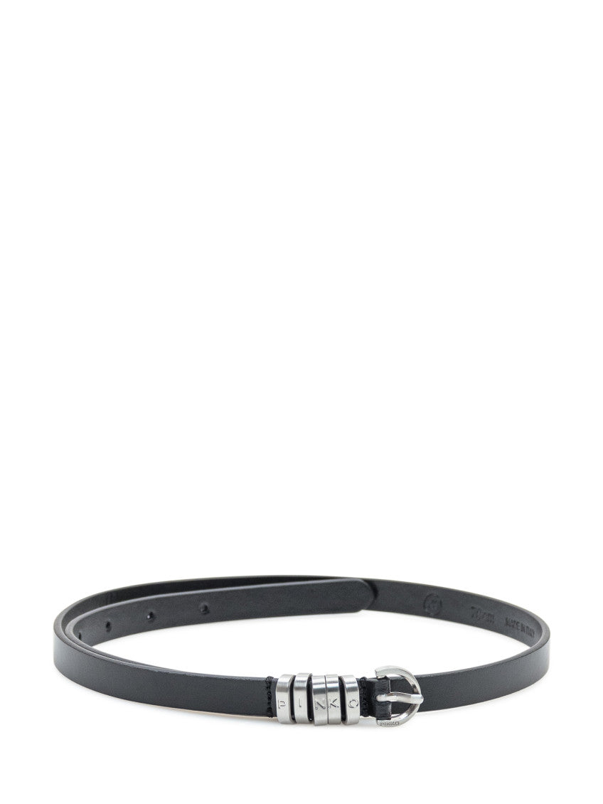 Black Solid Ring Embellished Belt 1