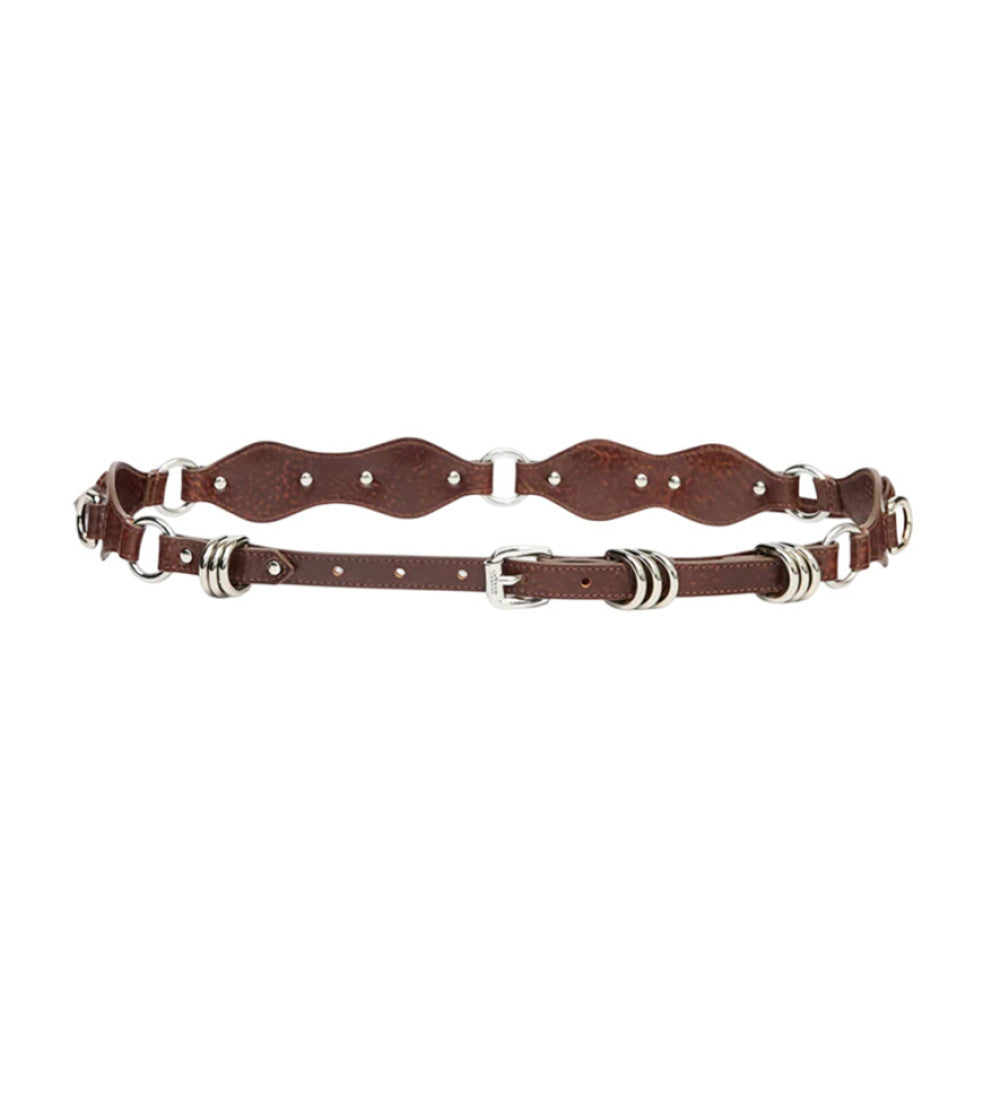 Brown Studded Buckle Belt 1
