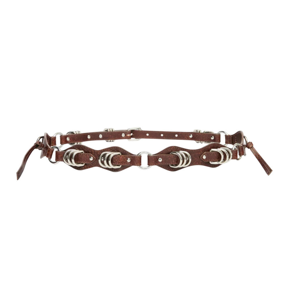 Brown Studded Buckle Belt 2