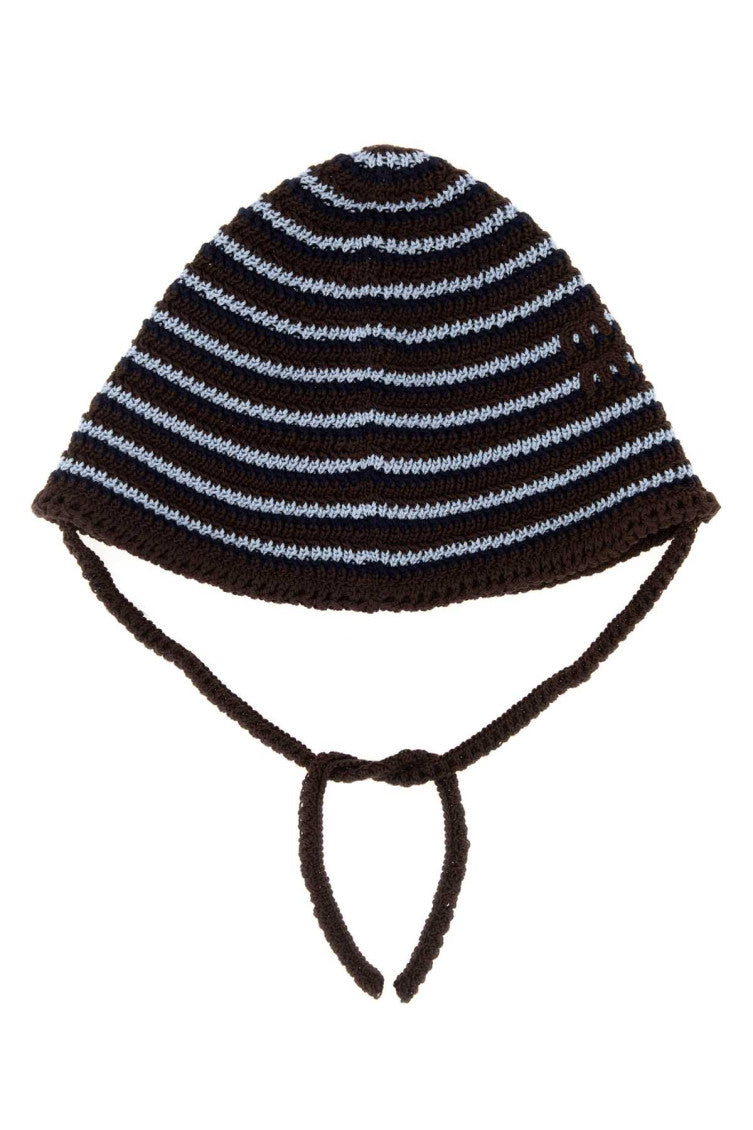 Brown Striped Bucket Hat 2