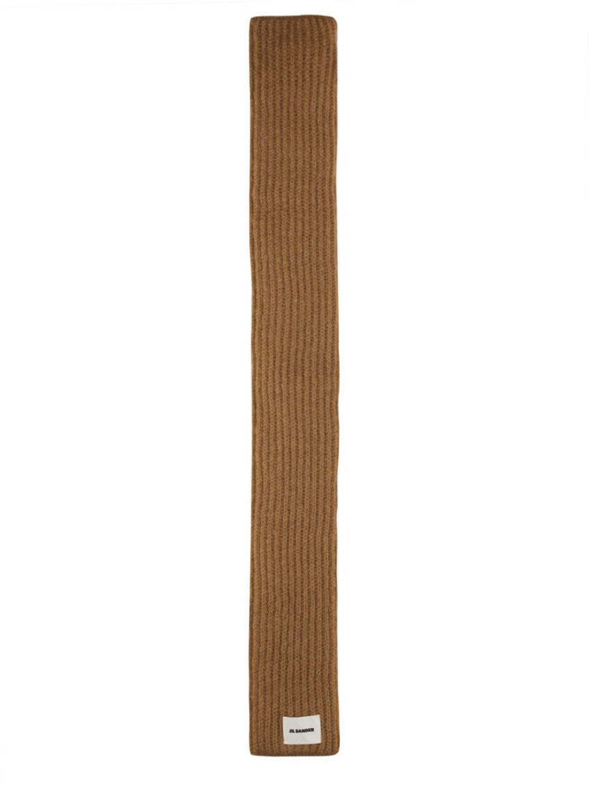Beige Logo Knitted Scarf 1